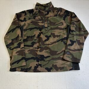 Starter Camo Fleece Shacket Mens Medium 1/4 Zip Mock Neck Outdoors Casual Anorak